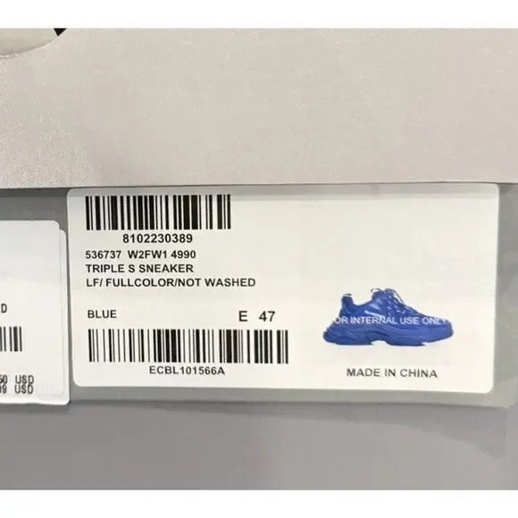 Size 47EU/14US - Balenciaga Triple S Blue Sneakers💙 New/Retail $1K!